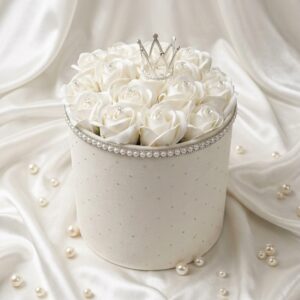 White velvet magic ( 18 soap roses )