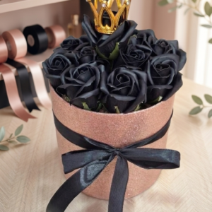 Glitter Bronze-Black ! Σύνθεση από τριαντάφυλλα-σαπουνάκια σε κουτι!!