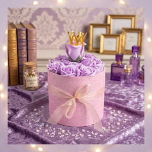 Glitter Pink-Purple ! Σύνθεση από τριαντάφυλλα-σαπουνάκια σε κουτι  !