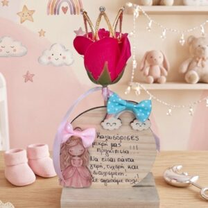 Wood baby GIRL (crown) 001